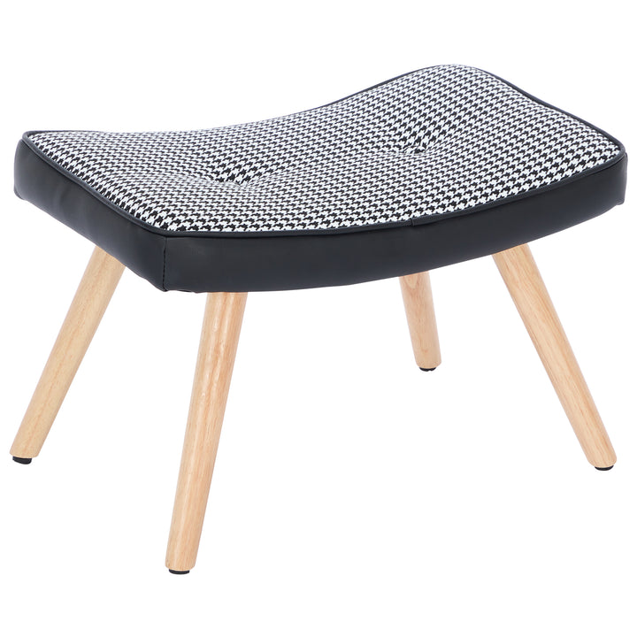 Black white houndstooth rocking chair high back with footrest CLOUDBROOK UK