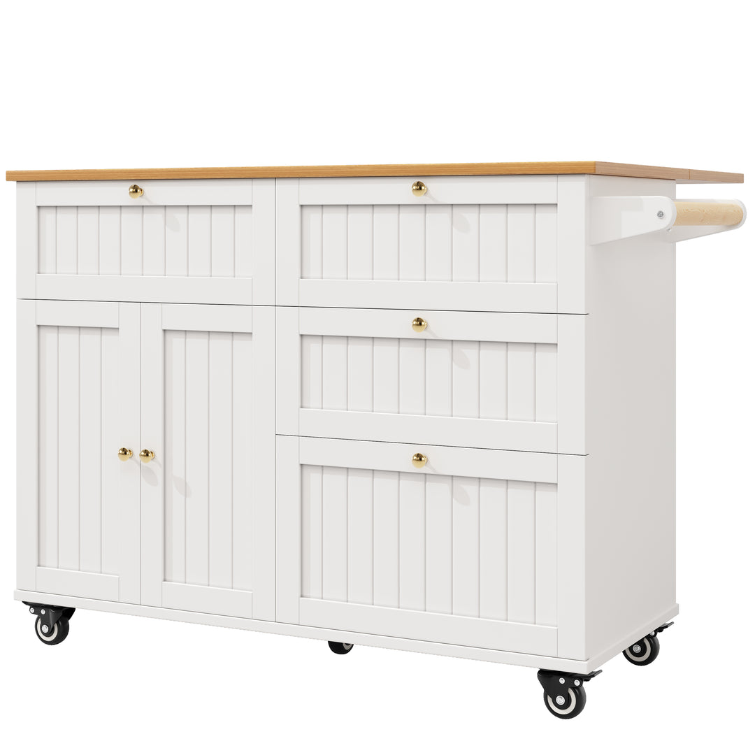 White kitchen trolley foldable top storage FROSTFIELD