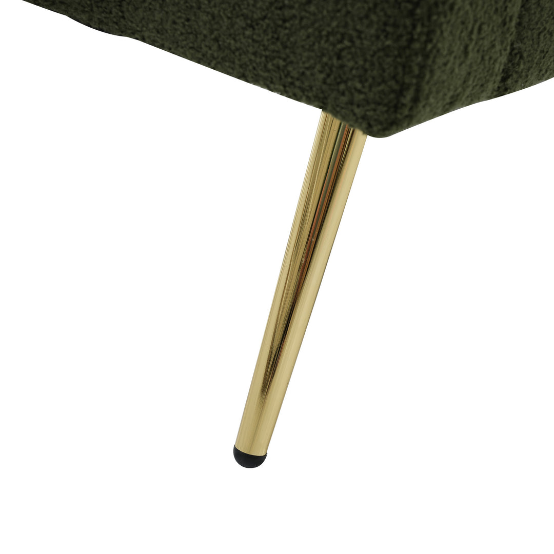 Olive green sherpa 3-seater clic-clac sofa bed, adjustable backrest & side pocket ALDEN GREEN UK