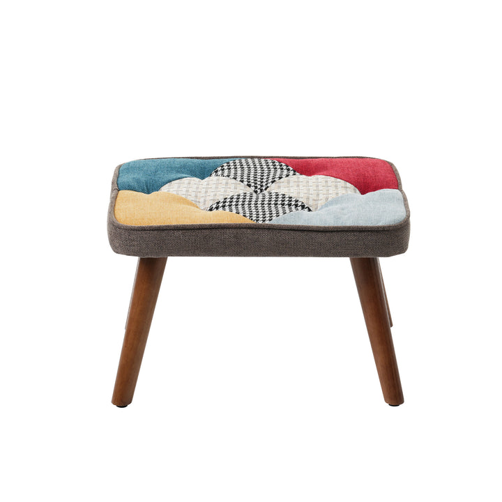 Patchwork wingback rocking chair with ottoman QHORNI UK