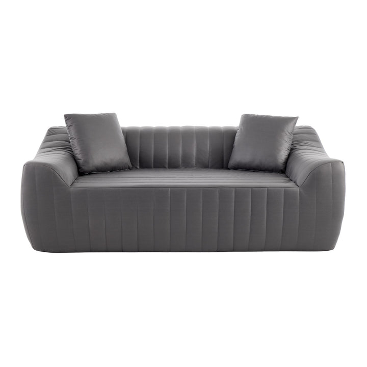 2-Seater Sofa in Grey Tech Cloth with 2 Cushions 185cm WICKERRUG