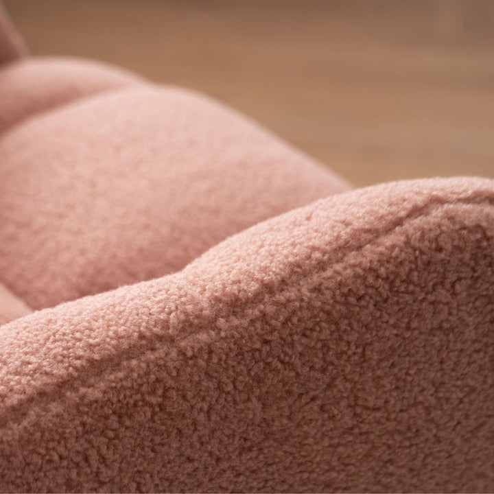Rose teddy fabric upholstered rocking chair THROKUTS TEDDY ROSE UK