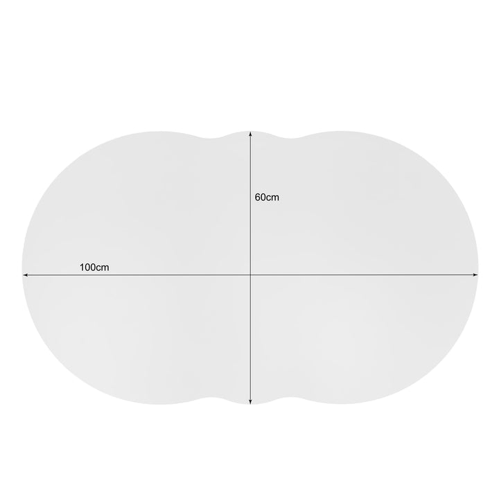 Modern oval white coffee table with push-to-open drawer CLOUDCREST