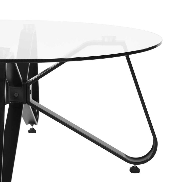 Modern Glass Coffee Table 80x80cm Clear Tempered Glass Top Living Room Minimalist Style KONYA GLASS 80CM A