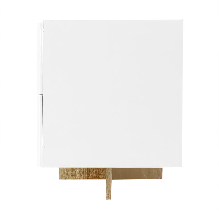 White fluted TV cabinet 3 doors, 2 drawers 190cm gloden accent CONNECTIV