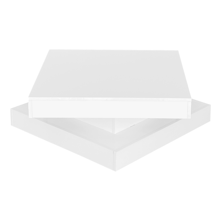 White square high gloss coffee table 360° rotating with 16-color LED light 70x70x36cm UHEX UK