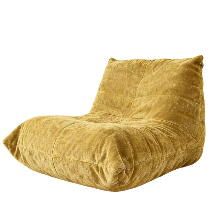 Bean Bag Chair Chenille Yellow with full-body support & non-slip base FJORDIS