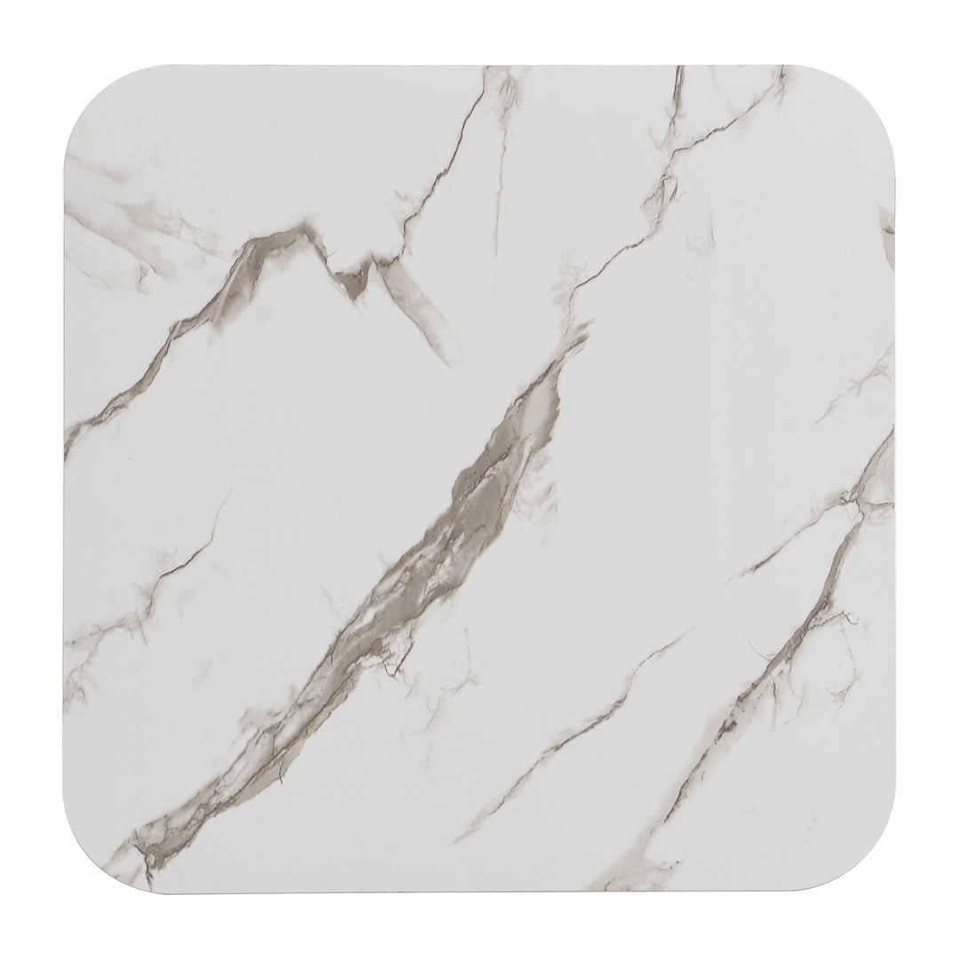 White high gloss marble-look nesting coffee table VREVIEK WHITE UK