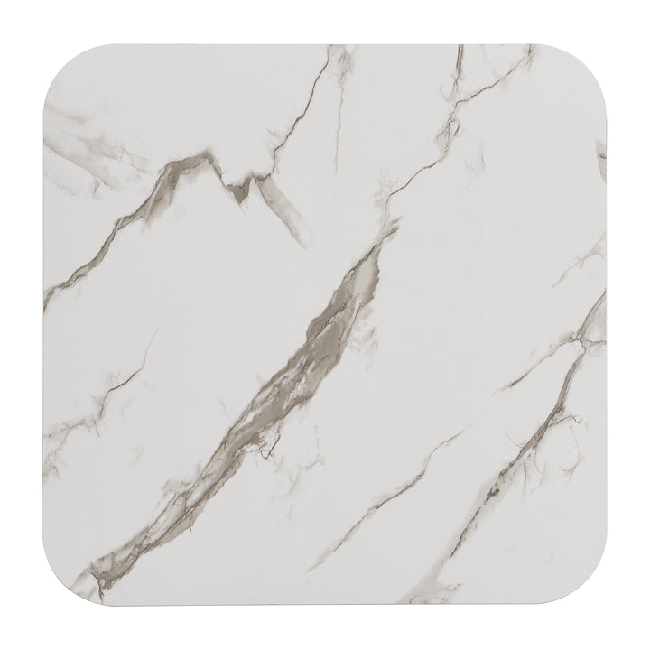 White high gloss marble-look nesting coffee table VREVIEK WHITE UK