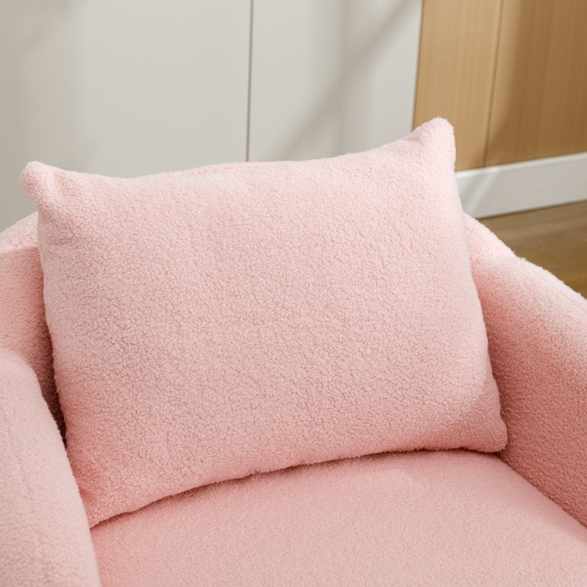 Teddy velvet armchair lounge chair pink rose with extra thick cushion urbanmeuble UK