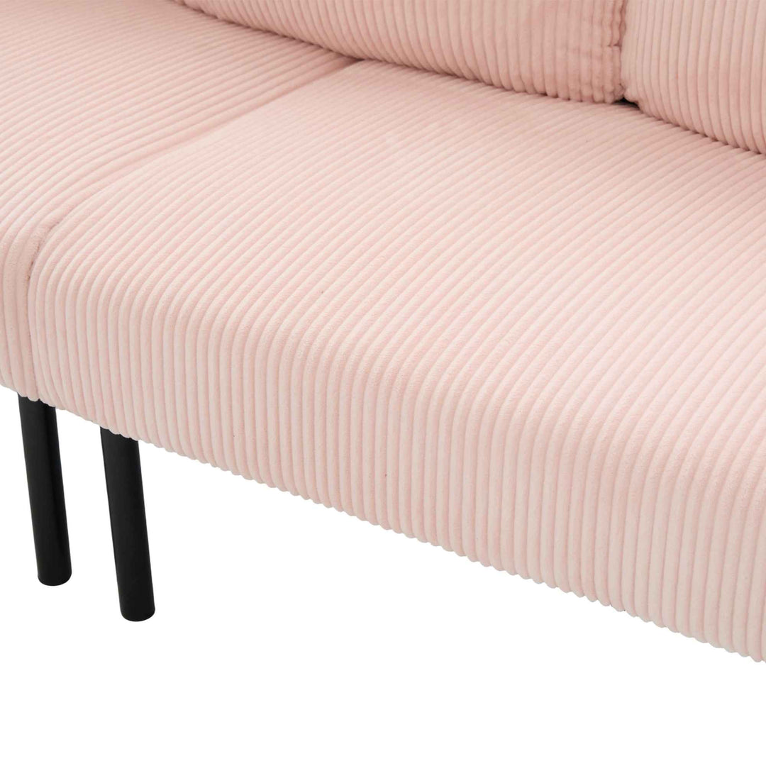 00+Oversized Loveseat Sofa, Corduroy Upholstered Double-Seater, Pink for Living Room NOVALON