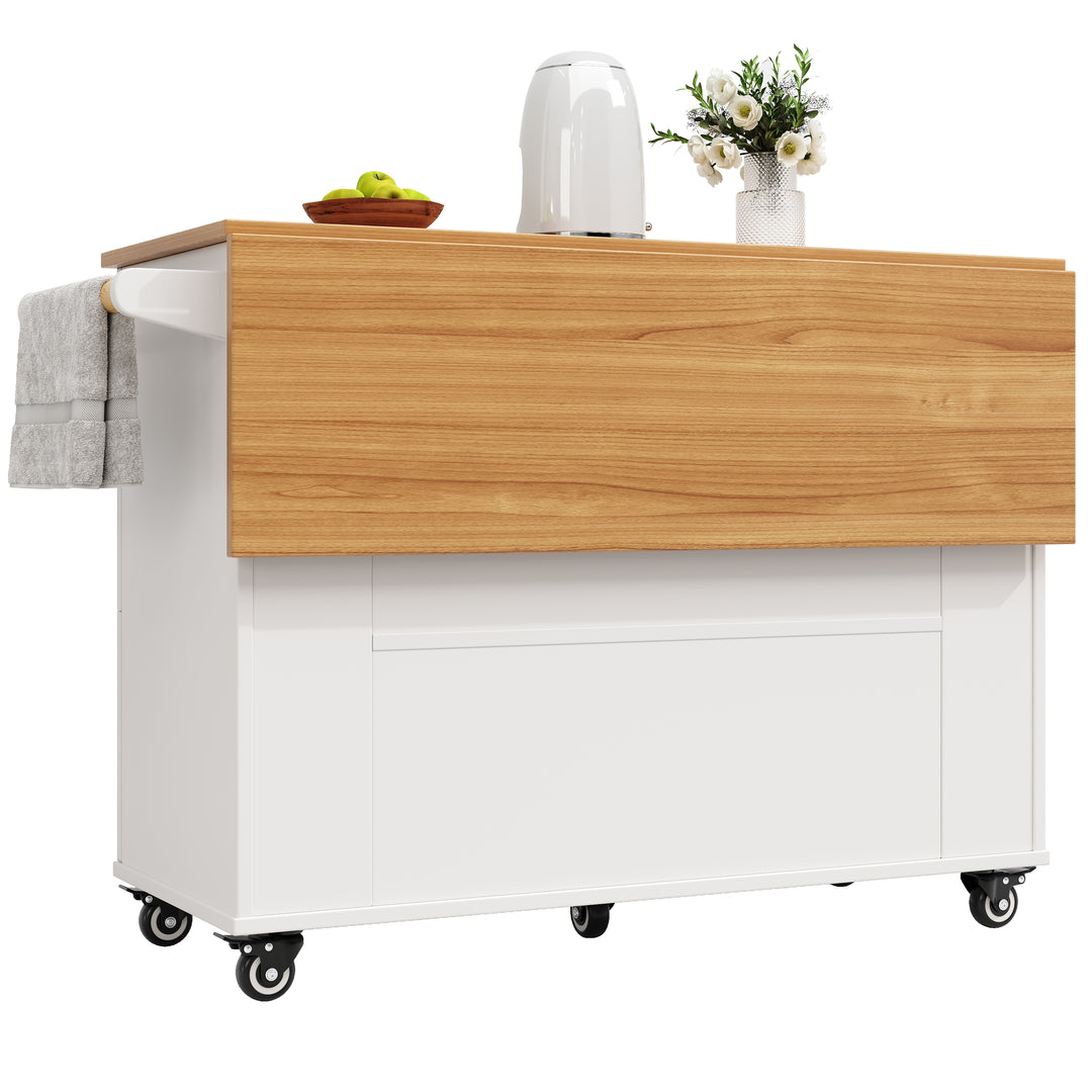White kitchen trolley foldable top storage FROSTFIELD