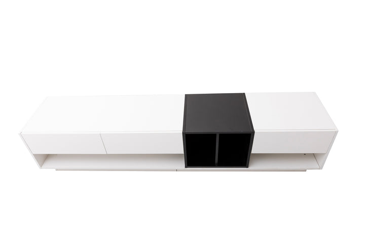 High-gloss white and black TV cabinet THRILGOD UK