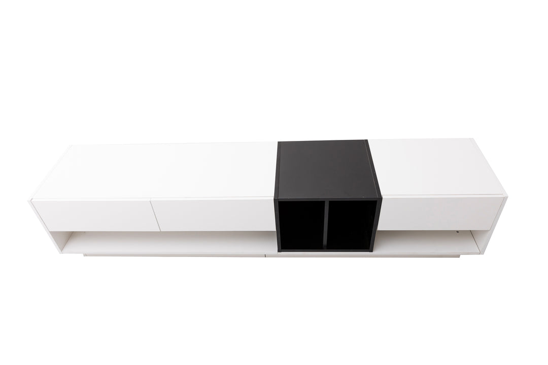 High-gloss white and black TV cabinet THRILGOD UK