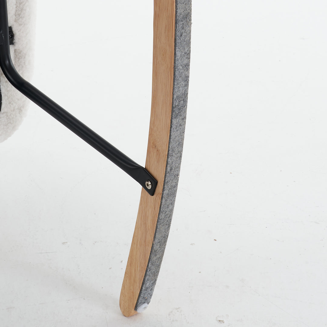 Teddy fabric tufted nursery rocking chair with footrest HABOOBBREATH