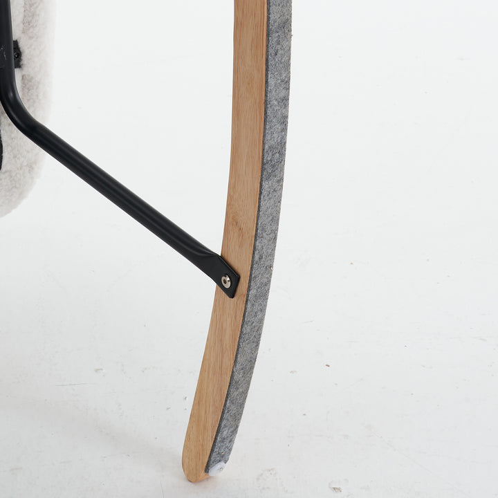 Teddy fabric tufted nursery rocking chair with footrest HABOOBBREATH