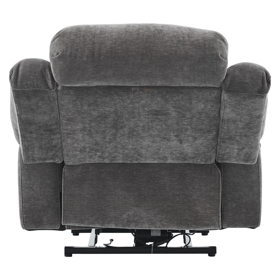 Electric lift up fabric grey large recliner with massage and heat MAGNETICFLUX