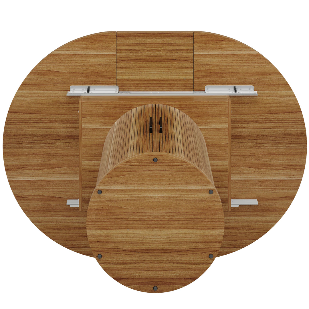 Extendable oval dining table 118-158cm with storage base FERNFROTH