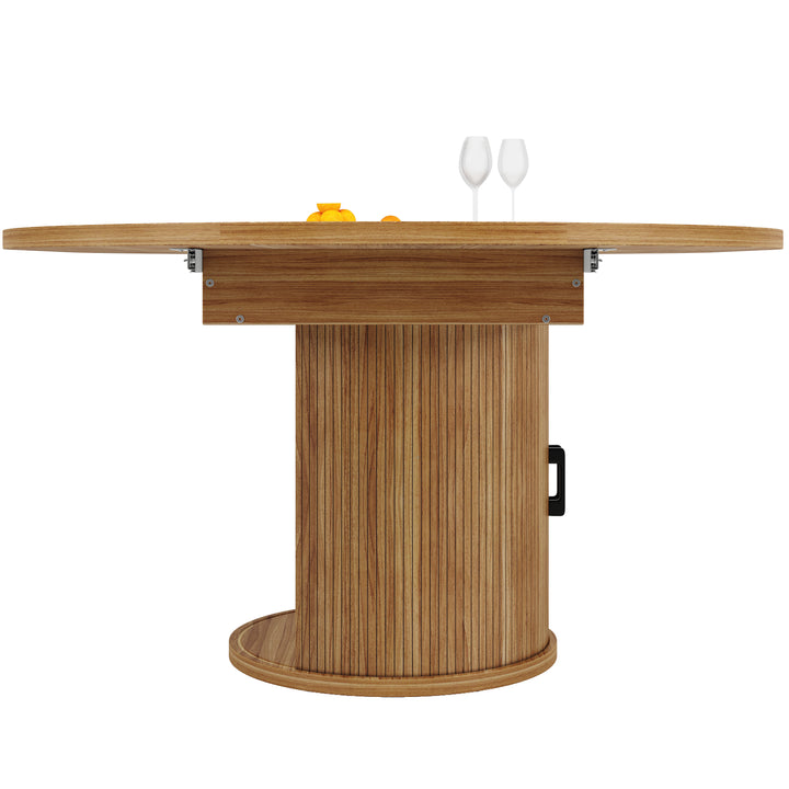 Extendable oval dining table 118-158cm with storage base FERNFROTH