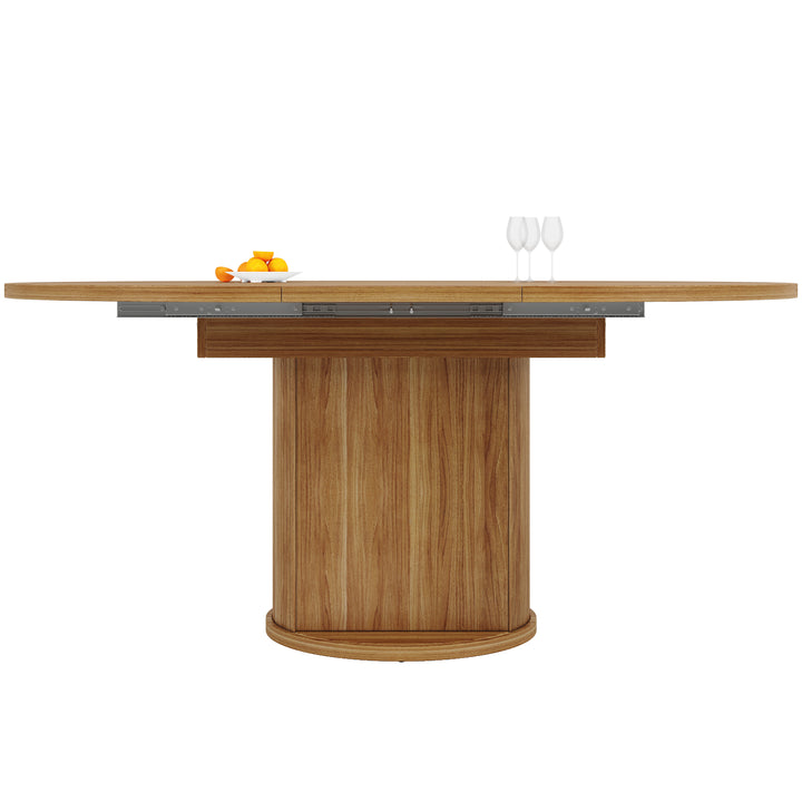 Extendable oval dining table 118-158cm with storage base FERNFROTH