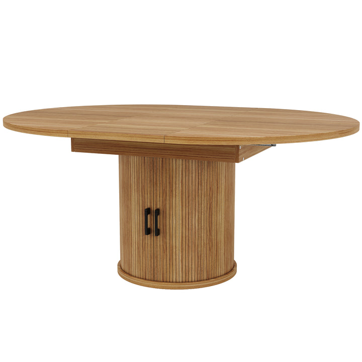 Extendable oval dining table 118-158cm with storage base FERNFROTH