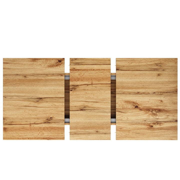 Extendable natural wood-grain dining table (120-160cm) SWEETEXUD