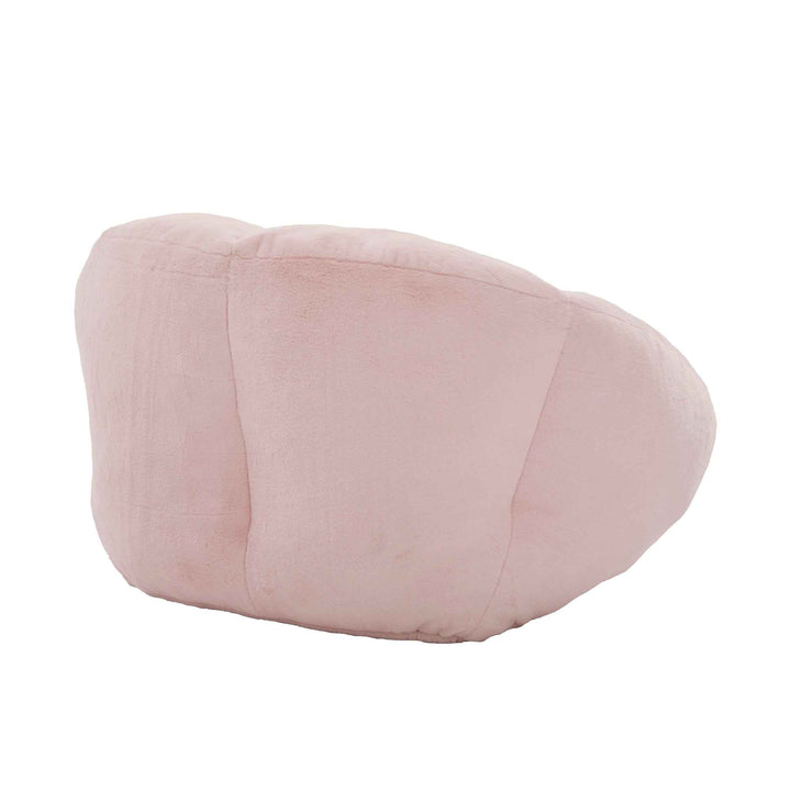 Lazy chair shell shaped sofa pink faux fur, memory foam bean bag chair removable cover