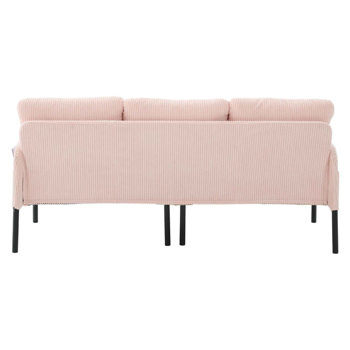 00+Oversized Loveseat Sofa, Corduroy Upholstered Double-Seater, Pink for Living Room NOVALON