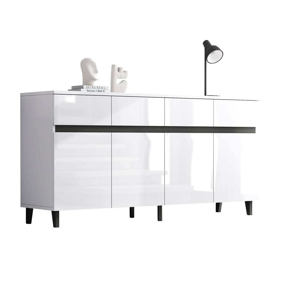 Modern high gloss white sideboard buffet 4 doors 160*40cm SPICEROUT