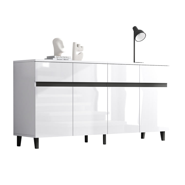 Modern high gloss white sideboard buffet 4 doors 160*40cm SPICEROUT