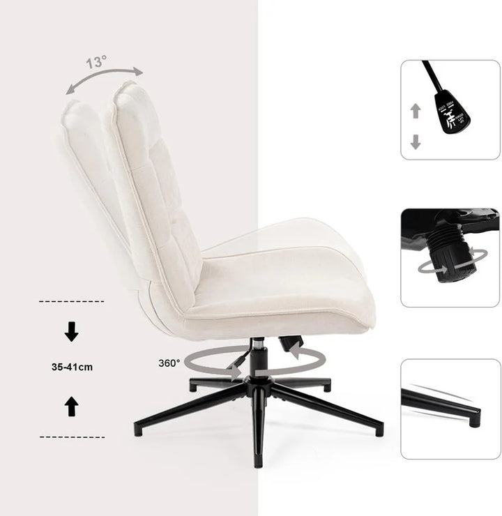 Modern Adjustable Light Beige Chenille Swivel Leisure Chair with Tilt Function CHARLOTTE CHENILLE KD