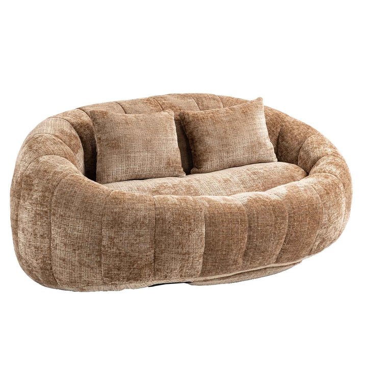00+缺图 Modern Bean Bag Sofa 2-Seater Chenille Coffee Memory Foam Loveseat with 2 Pillows for Living Room VANITYWICKER