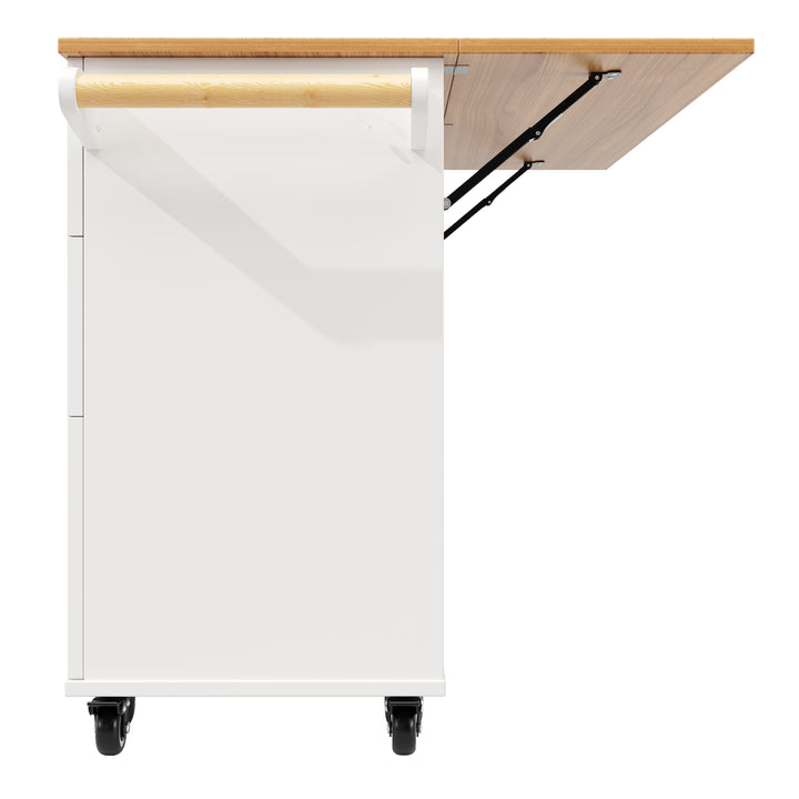 White kitchen trolley foldable top storage FROSTFIELD