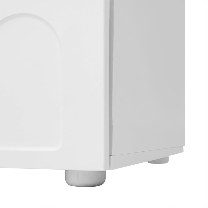 Modern oval white coffee table with push-to-open drawer CLOUDCREST