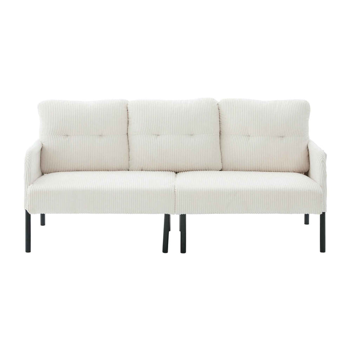 00+Oversized Loveseat Sofa, Corduroy Upholstered Double-Seater, Beige for Living Room NOVAON