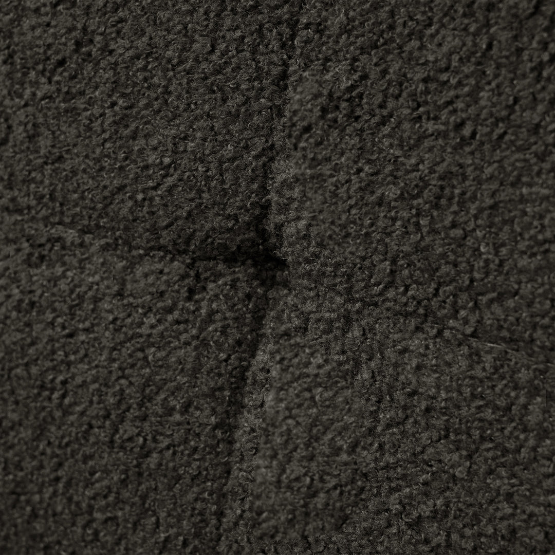 Dark gray sherpa 3-seater clic-clac sofa bed, adjustable backrest & side pocket ALDEN GREY UK