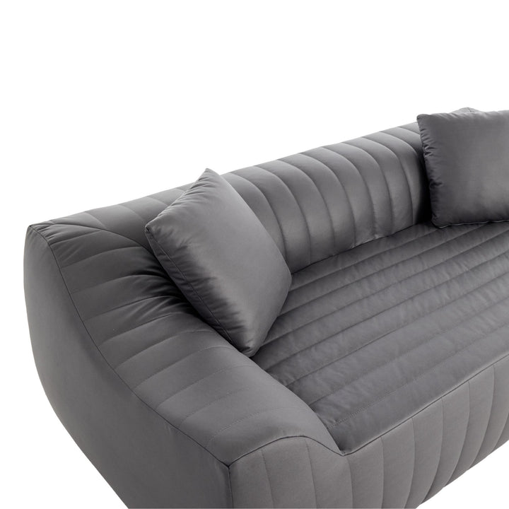 2-Seater Sofa in Grey Tech Cloth with 2 Cushions 185cm WICKERRUG