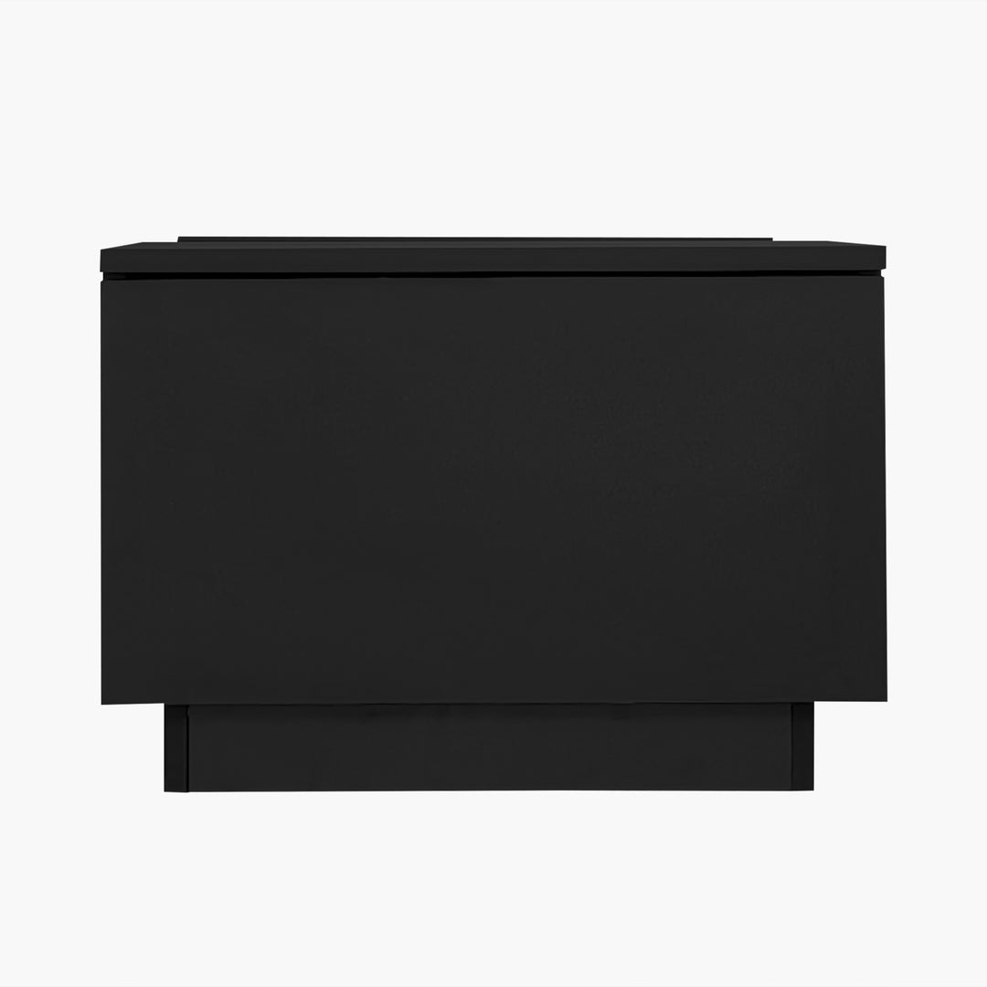 Black glass LED lighting coffee table with storage 100×50×35.5cm ALGORITH