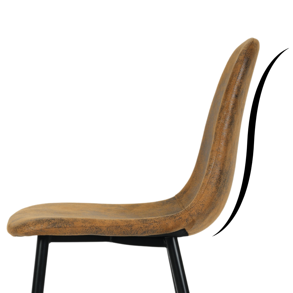 Set of 4 Scandinavian vintage dining room chairs CHARLTON SUEDE BROWN S FRXZ UKFR