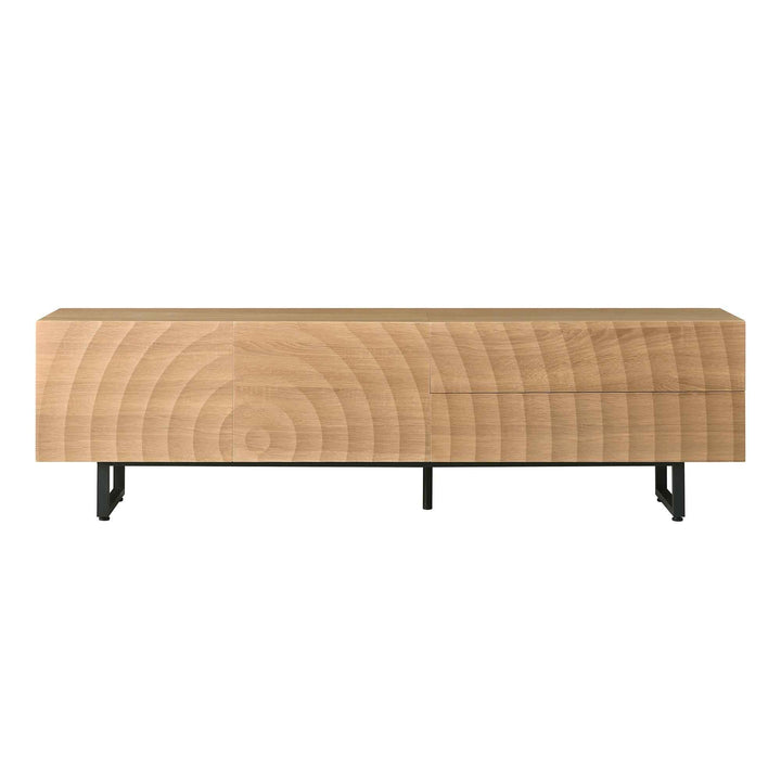 Scandinavian wooden TV stand with wave texture 180cm RACKSTYLE