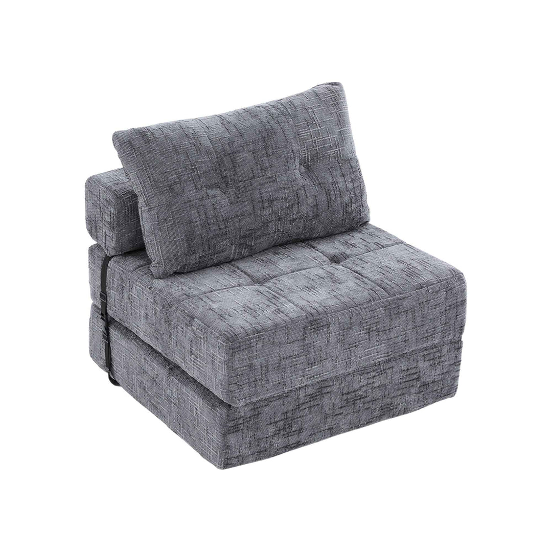 Foldable convertible floor sofa bed 2-in-1, grey RACKPLASTIC
