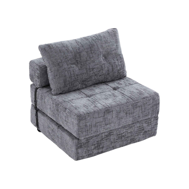 Foldable convertible floor sofa bed 2-in-1, grey RACKPLASTIC