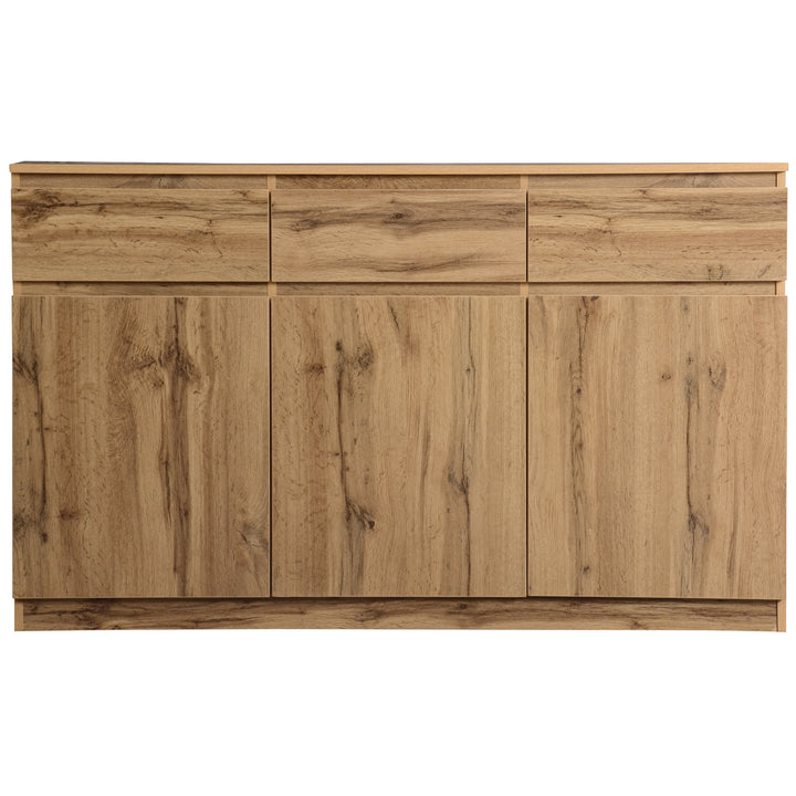 Oak Sideboard with 3 Drawers & 3 Doors 135cm WOODTRUNK
