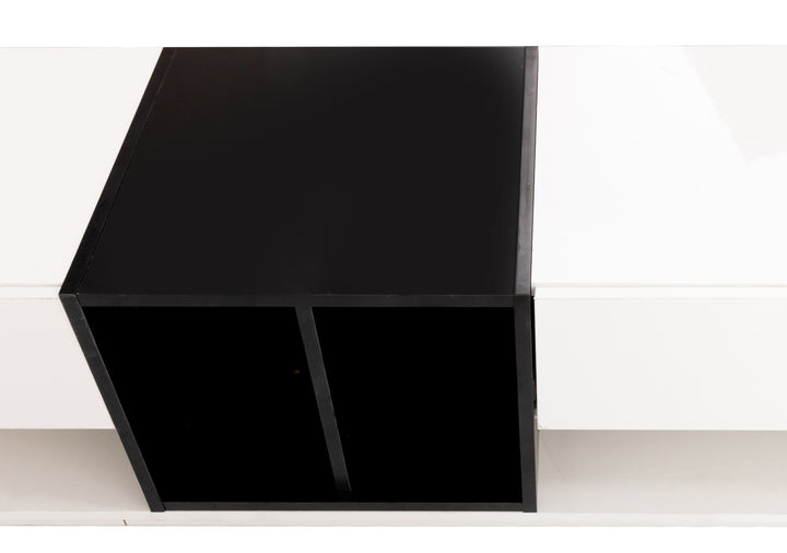 High-gloss white and black TV cabinet THRILGOD UK
