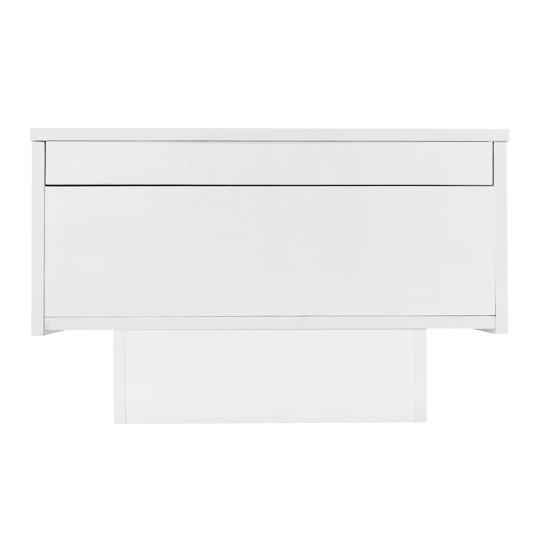 White high gloss coffee table with storage 100 x 55 x 35 cm WAXCELL UK