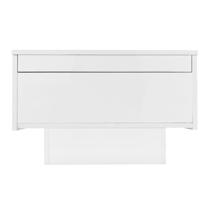 White high gloss coffee table with storage 100 x 55 x 35 cm WAXCELL UK