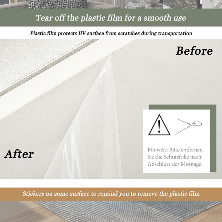 White square high gloss coffee table 360° rotating with 16-color LED light 70x70x36cm UHEX UK