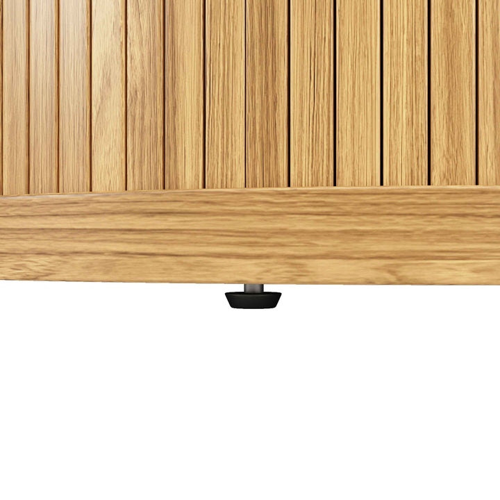 Extendable natural wooden look dining table round to oval 118–158cm INFINITEQUASI