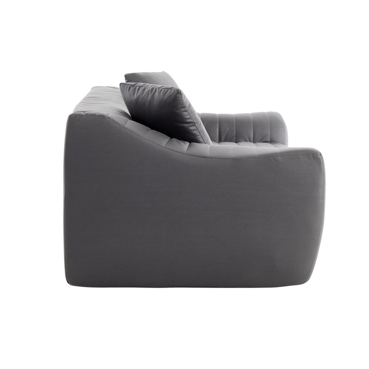 2-Seater Sofa in Grey Tech Cloth with 2 Cushions 185cm WICKERRUG