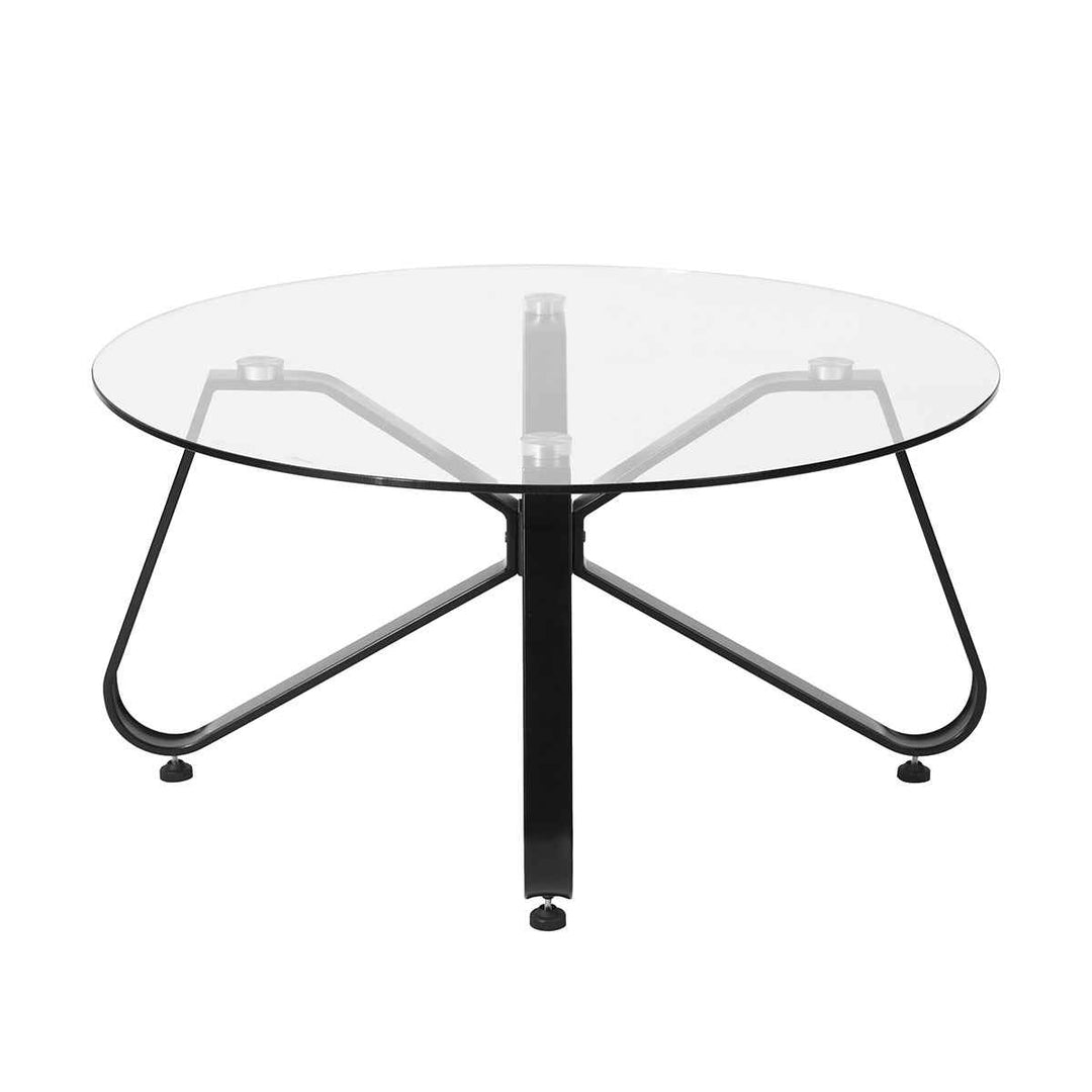 Modern Glass Coffee Table 80x80cm Clear Tempered Glass Top Living Room Minimalist Style KONYA GLASS 80CM A